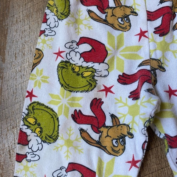 Disney The Grinch With Pup Kids Holiday Pajama Pants - Red and Green - Picture 4 of 5